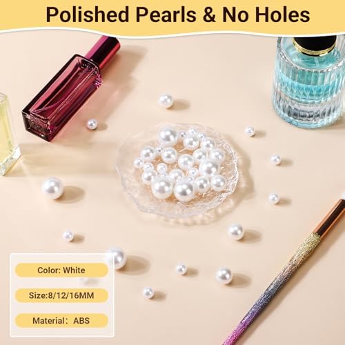 Suream 2600PCS 8mm Faux Plastic Pearls for Vase Fillers and Crafts