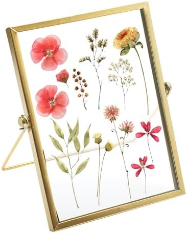 Golden Picture Frame with Double-Sided Glass Display
