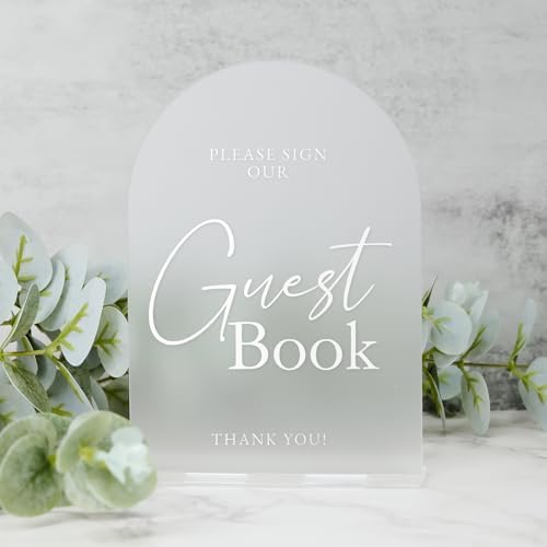 Frosted Arch Acrylic Wedding Sign 5x7 with Base