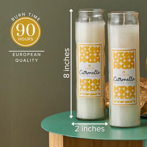 Simply Soson Citronella Candles - 3 Pack Ivory Jar 2x8 Inch