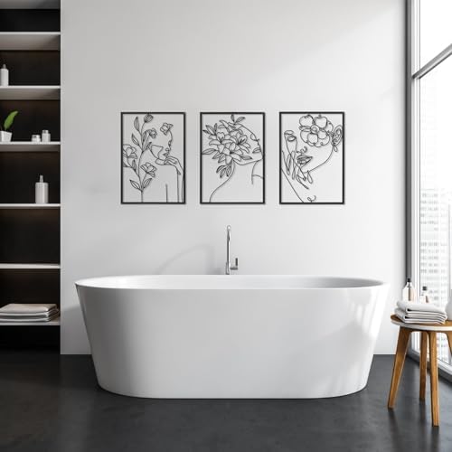 HOTNIU 3 Piece Black Metal Wall Decor Set