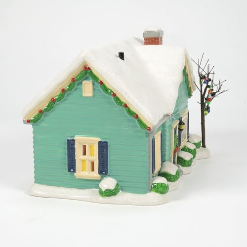 Department 56 Peanuts Village Blue House on James Street Lit Building 65 Inch