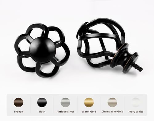 KAMANINA Black Twist Curtain Rods 32-144 Inches