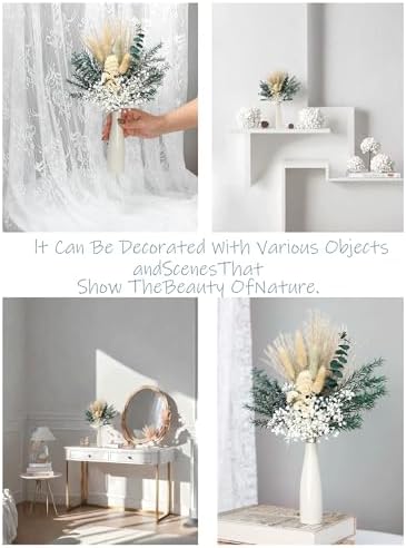 xins convey Dried Flower Bouquet with Ceramic Vase Green