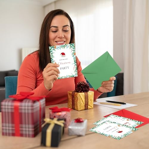 Lucleag 30 Pack Christmas Party Invitations with Envelopes