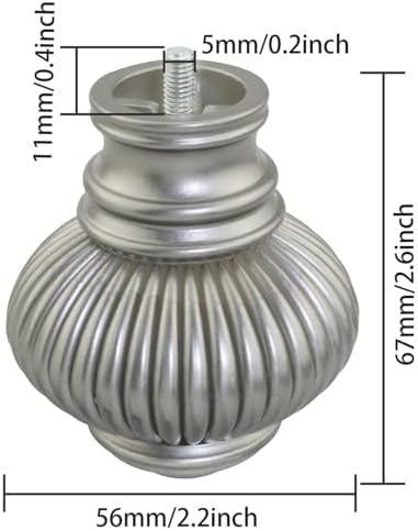 2PCS Plastic Roman Rod Curtain Ends 58 Inch Diameter