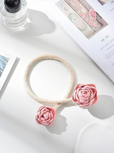 SUQ I OME 2-Piece Handmade Artificial Flower Curtain Holdbacks