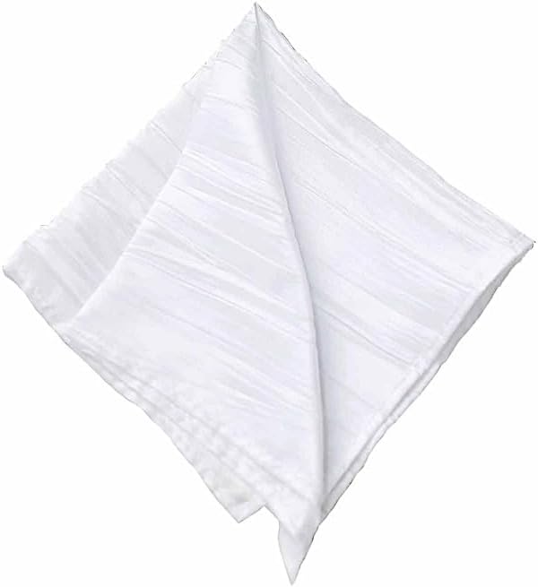 5 White Crinkle Accordion Taffeta Napkins for Events