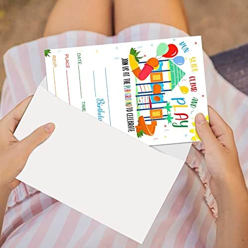 Zodvery Playground Birthday Invitations Set of 20 with Envelopes