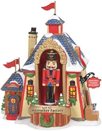 Department 56 North Pole Village Nutcracker Factory Animated Light Building