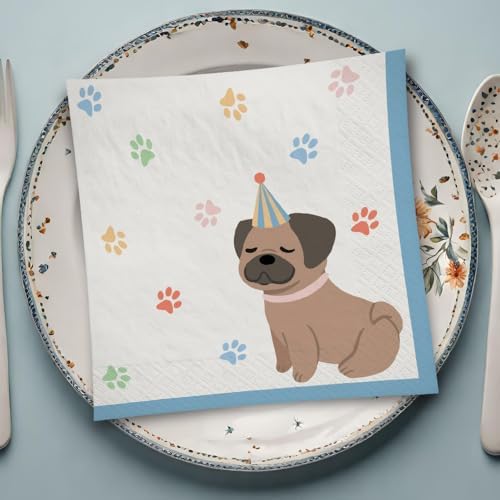 Multicolor Pawsome Party Napkins 16 Count 65x65