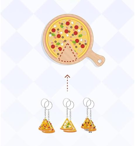 24Pcs Pizza Keychains Party Favors