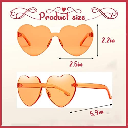 12Pcs Valentine Heart Headbands and Sunglasses for Kids Adults