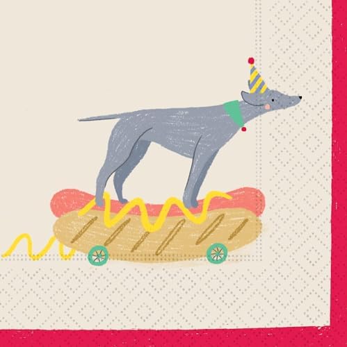 Design Design Pawty Pups Dog Themed Party Napkins 40 Count