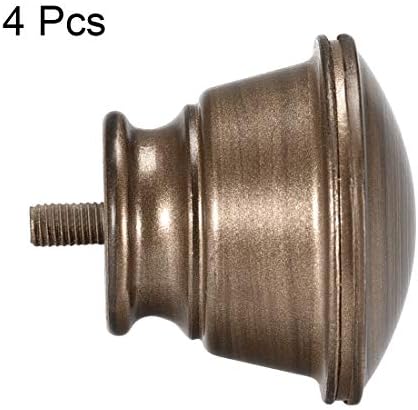 Uxcell Curtain Rod Finials 4pcs Brown M5 Thread