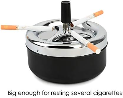 Round Push Down Ashtray with Spinning Tray