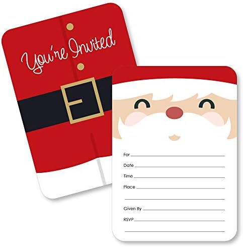 Jolly Santa Claus Shaped Fill-In Invitations Set of 12