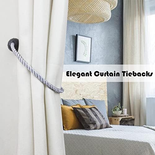 Strong Magnetic Curtain Holdbacks Grey 2 Pack