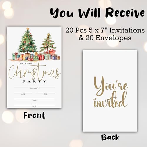 5 X 7 Christmas Party Invitations With Envelopes
