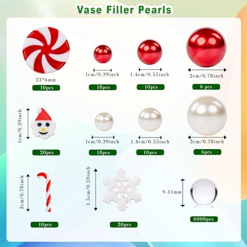 Snowman Christmas Vase Filler Decor Set 4136 Pcs