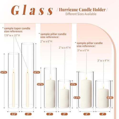 Showgeous 24 Piece Hurricane Candle Holder Set