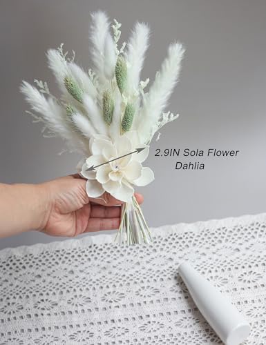 Dried Flower Bouquet with Ceramic Vase Set
