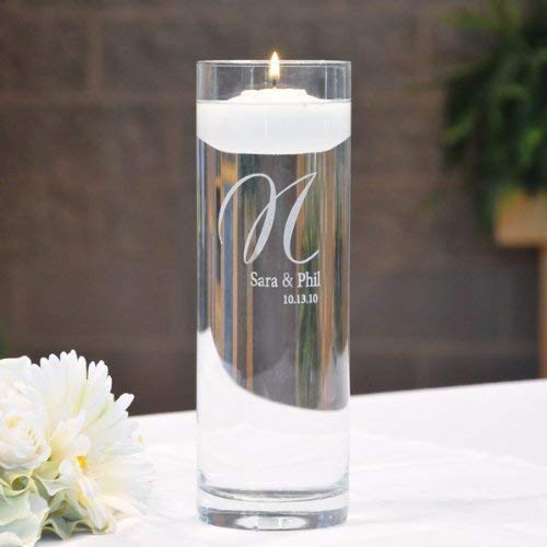 Personalized Glass Unity Candle Vase with Initials