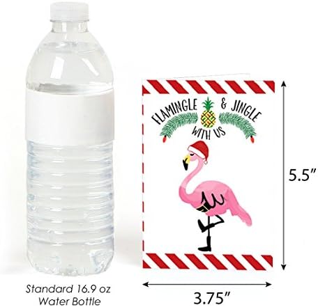 Flamingle Bells Fill-In Tropical Flamingo Christmas Party Invitations 8 Count