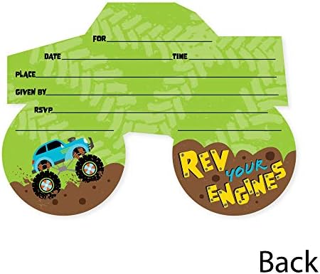 Big Dot Of Happiness Monster Truck Invitation Set Of 12