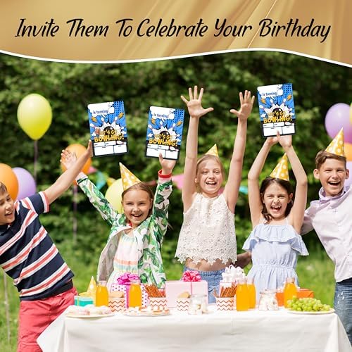Strike Bowling Birthday Invites For Boys 20-Pack