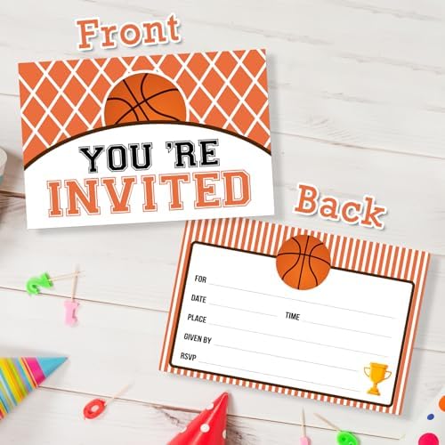 WeBenison Basketball Theme Invitation Cards - 30 Set