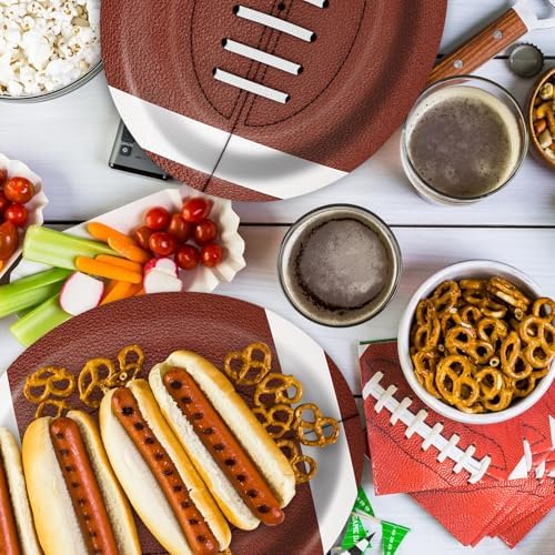 Football Oval Paper Plates 10 x 12 50Pcs Set