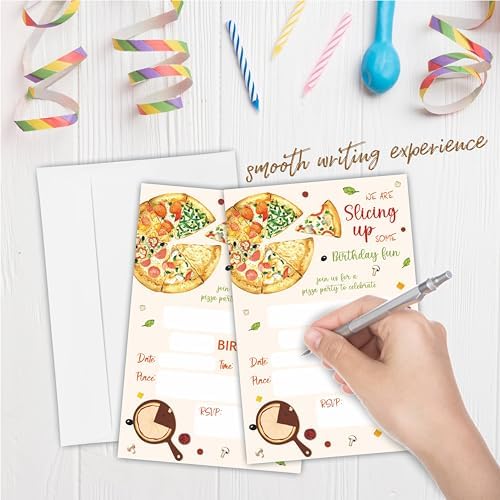 Pizza Birthday Invitation 4x6 Double Sided