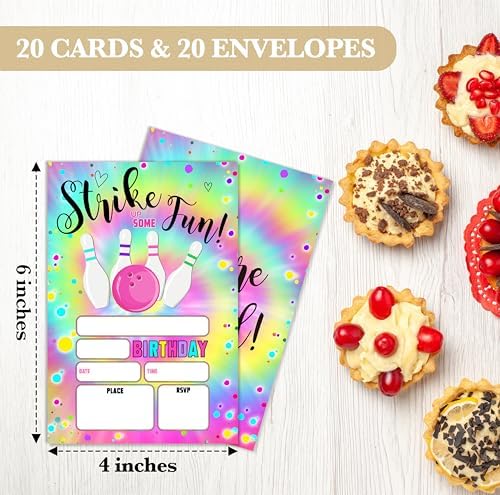 Tie Dye Birthday Invites With Envelopes 20 Pack