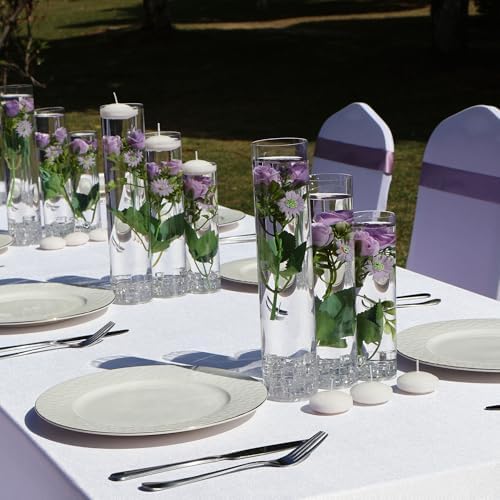 Purple Artificial Rose Vase Fillers with Floating Candles