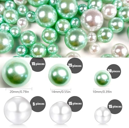 Floating Pearls Vase Filler 105pcs 1000 Transparent Beads
