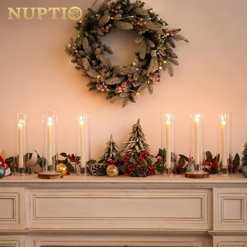 NUPTIO Windproof Hurricane Candle Holder 6 Pcs