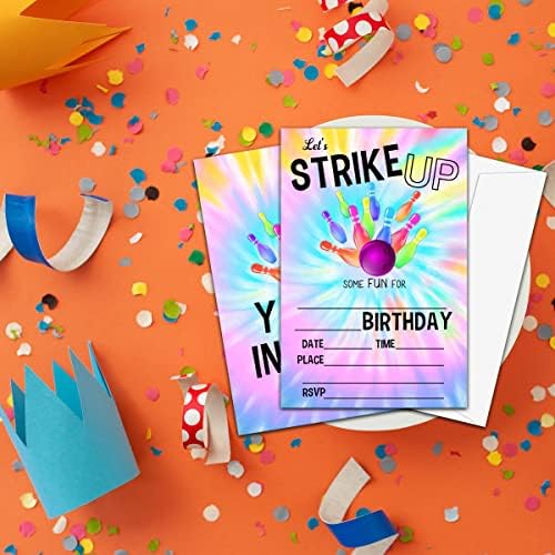 NYCTUG Tie Dye Bowling Birthday Invitation Set