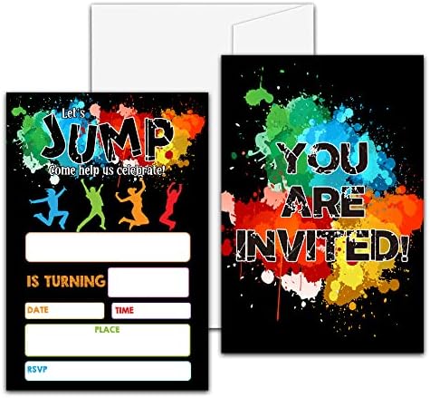 Trampoline Birthday Party Invitation Set