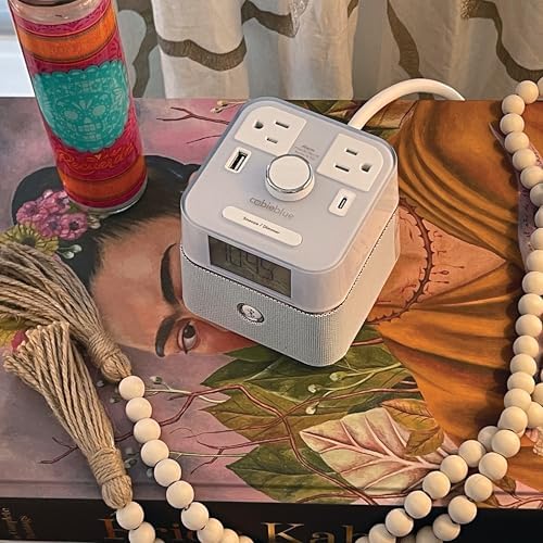 Brandstand CubieBlue White Charging Alarm Clock