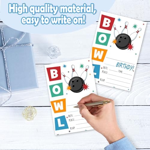 Bowling Birthday Invitations 25 Pcs With Envelopes