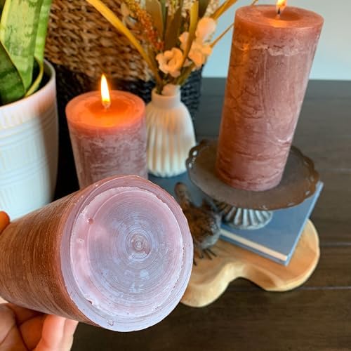 3 Piece Pillar Candle Set Taupe 68 Hours Burn