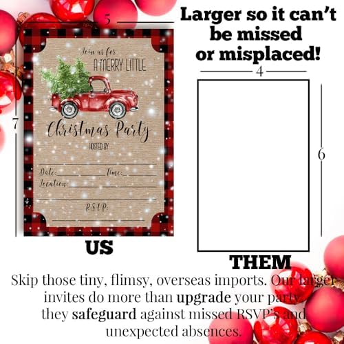 Amanda Creation Christmas Invitations with Envelopes 20 Pack 1
