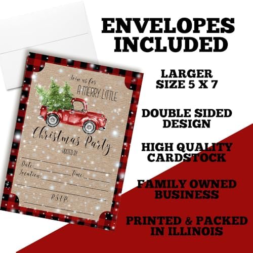 Amanda Creation Christmas Invitations with Envelopes 20 Pack 1