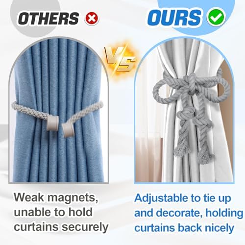4 Pcs Hand Woven Curtain Tiebacks No Drilling
