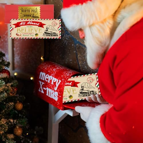 Christmas Believe Train Ticket Invitations with 25 Envelopes