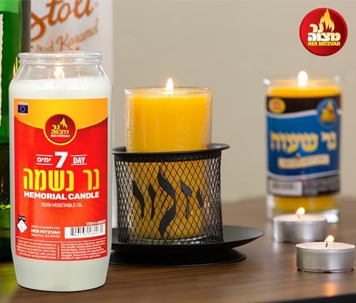 7 Day Yartzeit Candle - 3 Pack Kosher Jar Candles