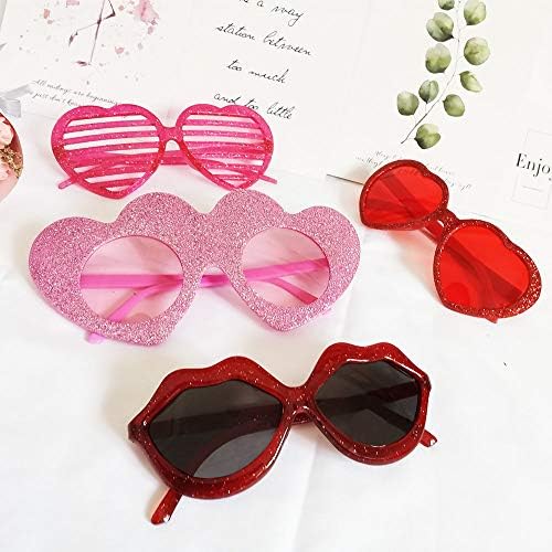 Valentines Day Heart Shaped Photo Booth Glasses Set 6pcs