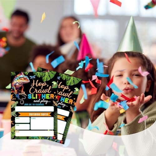 4x6 Reptile Birthday Invitations with Envelopes