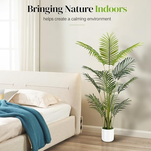 Artificial Palm Tree 4FT 2 Pack with White Planter
